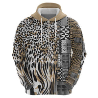 Africa Tribal Pattern Mixed Leopard Skin Hoodie - Wonder Print Shop