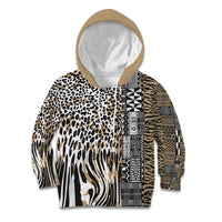 Africa Tribal Pattern Mixed Leopard Skin Kid Hoodie - Wonder Print Shop