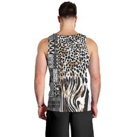 Africa Tribal Pattern Mixed Leopard Skin Men Tank Top - Wonder Print Shop