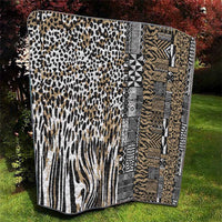 Africa Tribal Pattern Mixed Leopard Skin Quilt - Wonder Print Shop