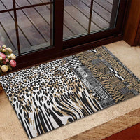 Africa Tribal Pattern Mixed Leopard Skin Rubber Doormat - Wonder Print Shop