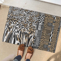 Africa Tribal Pattern Mixed Leopard Skin Rubber Doormat - Wonder Print Shop
