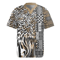 Africa Tribal Pattern Mixed Leopard Skin Rugby Jersey - Wonder Print Shop