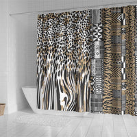 Africa Tribal Pattern Mixed Leopard Skin Shower Curtain - Wonder Print Shop