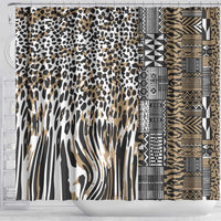 Africa Tribal Pattern Mixed Leopard Skin Shower Curtain - Wonder Print Shop