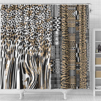 Africa Tribal Pattern Mixed Leopard Skin Shower Curtain - Wonder Print Shop