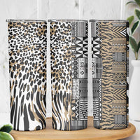 Africa Tribal Pattern Mixed Leopard Skin Skinny Tumbler - Wonder Print Shop