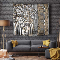 Africa Tribal Pattern Mixed Leopard Skin Tapestry - Wonder Print Shop