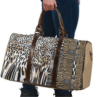 Africa Tribal Pattern Mixed Leopard Skin Travel Bag - Wonder Print Shop
