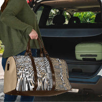 Africa Tribal Pattern Mixed Leopard Skin Travel Bag - Wonder Print Shop