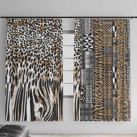 Africa Tribal Pattern Mixed Leopard Skin Window Curtain - Wonder Print Shop
