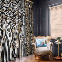 Africa Tribal Pattern Mixed Leopard Skin Window Curtain - Wonder Print Shop