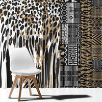 Africa Tribal Pattern Mixed Leopard Skin Window Curtain - Wonder Print Shop