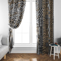 Africa Tribal Pattern Mixed Leopard Skin Window Curtain - Wonder Print Shop