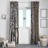 Africa Tribal Pattern Mixed Leopard Skin Window Curtain - Wonder Print Shop