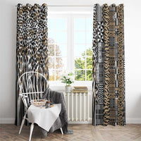 Africa Tribal Pattern Mixed Leopard Skin Window Curtain - Wonder Print Shop