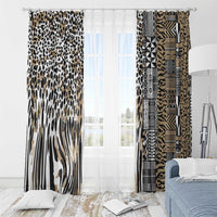 Africa Tribal Pattern Mixed Leopard Skin Window Curtain - Wonder Print Shop