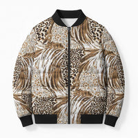 Wild Animal Skins Bomber Puffer Jacket Leopard Pattern - Wonder Print Shop