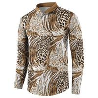 Wild Animal Skins Button Sweatshirt Leopard Pattern - Wonder Print Shop