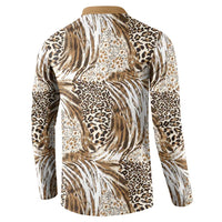 Wild Animal Skins Button Sweatshirt Leopard Pattern - Wonder Print Shop