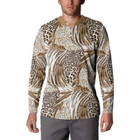 Wild Animal Skins Button Sweatshirt Leopard Pattern - Wonder Print Shop
