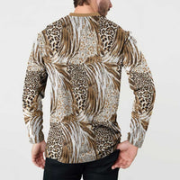 Wild Animal Skins Button Sweatshirt Leopard Pattern - Wonder Print Shop
