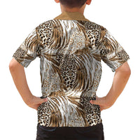 Wild Animal Skins Family Matching Off Shoulder Short Dress and Hawaiian Shirt Leopard Pattern - Wonder Print Shop