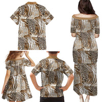 Wild Animal Skins Family Matching Puletasi and Hawaiian Shirt Leopard Pattern - Wonder Print Shop
