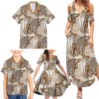 Wild Animal Skins Family Matching Summer Maxi Dress and Hawaiian Shirt Leopard Pattern - Wonder Print Shop
