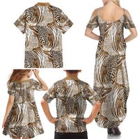 Wild Animal Skins Family Matching Summer Maxi Dress and Hawaiian Shirt Leopard Pattern - Wonder Print Shop