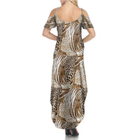 Wild Animal Skins Family Matching Summer Maxi Dress and Hawaiian Shirt Leopard Pattern - Wonder Print Shop