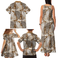 Wild Animal Skins Family Matching Tank Maxi Dress and Hawaiian Shirt Leopard Pattern - Wonder Print Shop