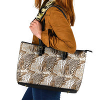 Wild Animal Skins Leather Tote Bag Leopard Pattern - Wonder Print Shop