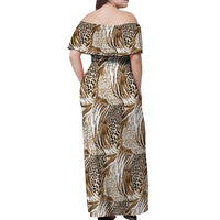 Wild Animal Skins Off Shoulder Maxi Dress Leopard Pattern - Wonder Print Shop