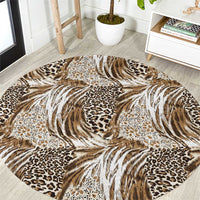 Wild Animal Skins Round Carpet Leopard Pattern - Wonder Print Shop