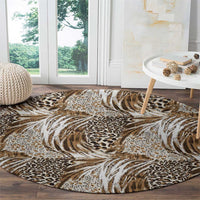 Wild Animal Skins Round Carpet Leopard Pattern - Wonder Print Shop