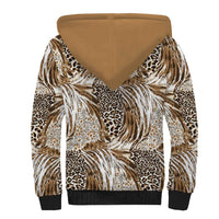 Wild Animal Skins Sherpa Hoodie Leopard Pattern - Wonder Print Shop