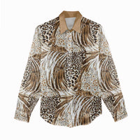 Wild Animal Skins Women Casual Shirt Leopard Pattern - Wonder Print Shop