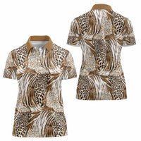 Wild Animal Skins Women Polo Shirt Leopard Pattern - Wonder Print Shop