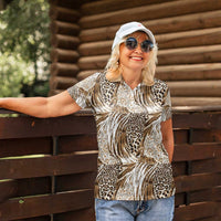 Wild Animal Skins Women Polo Shirt Leopard Pattern - Wonder Print Shop