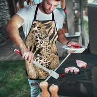 Wild Animal Skins Apron Zebra Tiger Leopard Mix Skin - Wonder Print Shop