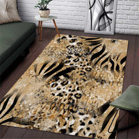 Wild Animal Skins Area Rug Zebra Tiger Leopard Mix Skin - Wonder Print Shop