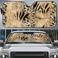 Wild Animal Skins Auto Sun Shade Zebra Tiger Leopard Mix Skin - Wonder Print Shop