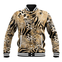 Wild Animal Skins Baseball Jacket Zebra Tiger Leopard Mix Skin - Wonder Print Shop
