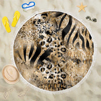 Wild Animal Skins Beach Blanket Zebra Tiger Leopard Mix Skin - Wonder Print Shop