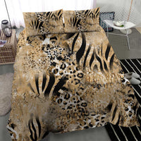 Wild Animal Skins Bedding Set Zebra Tiger Leopard Mix Skin - Wonder Print Shop