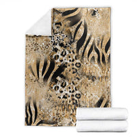 Wild Animal Skins Blanket Zebra Tiger Leopard Mix Skin - Wonder Print Shop