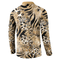 Wild Animal Skins Button Sweatshirt Zebra Tiger Leopard Mix Skin - Wonder Print Shop