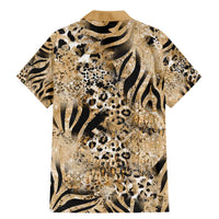 Wild Animal Skins Family Matching Mermaid Dress and Hawaiian Shirt Zebra Tiger Leopard Mix Skin - Wonder Print Shop