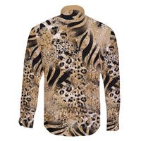 Wild Animal Skins Family Matching Mermaid Dress and Hawaiian Shirt Zebra Tiger Leopard Mix Skin - Wonder Print Shop